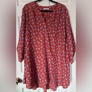 Jessy B Burnt Orange Leaf Print Women's Dress